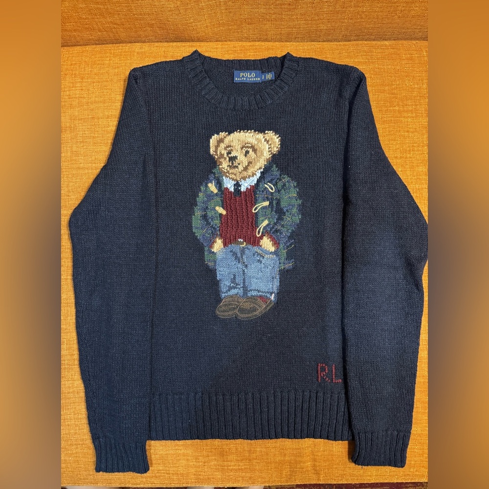 Ralph Lauren women’s  Black Sweater with Bear Motif